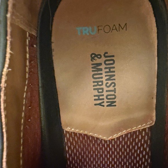 Johnston & Murphy TRUFOAM Oxford Mens 8.5M Black Good 20-3521 Leather Lace Up - Picture 6 of 7